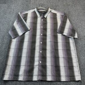 Cafe Luna Men's Multi‎ Color Plaid Short Sleeve Button Front Casual XL